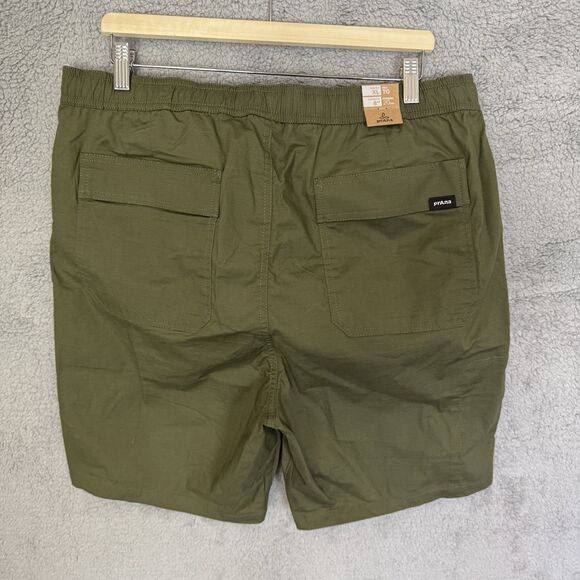 S Prana Shorts Men XL Green Double Peak E-Waist Organic Drawstring NEW - Picture 5 of 7